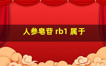 人参皂苷 rb1 属于